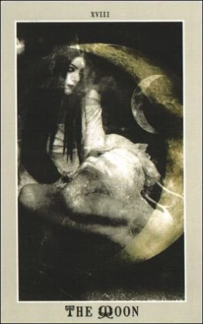 The Moon card from the Silver Era Tarot deck