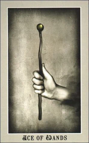 Ace of Wands card from the Silver Era Tarot deck