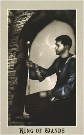King of Wands card from the Silver Era Tarot deck