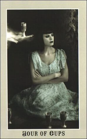Four of Cups card from the Silver Era Tarot deck