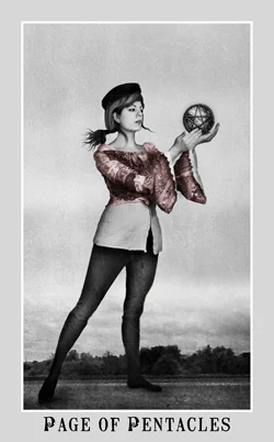 Page of Pentacles card from the Silver Era Tarot deck