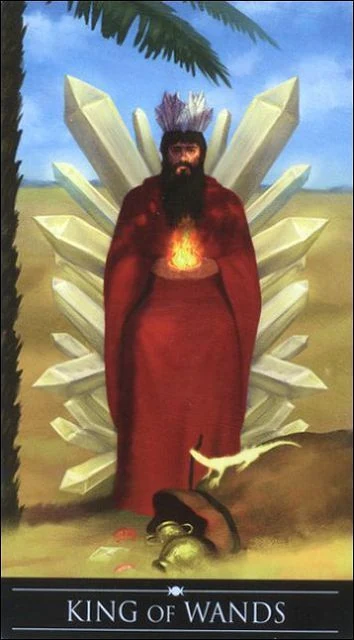King of Wands card from the Silver Witchcraft Tarot deck