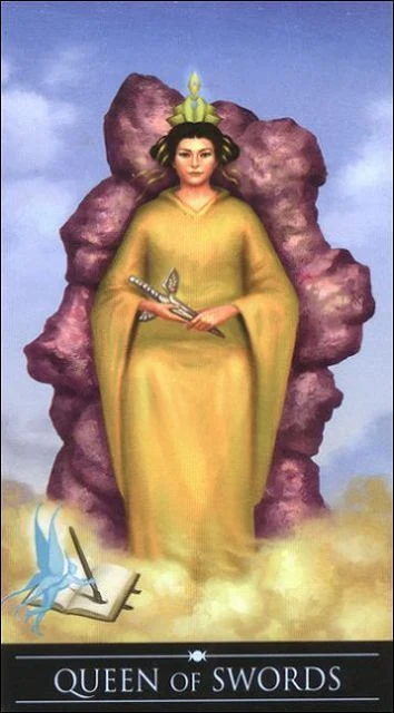 Queen of Swords card from the Silver Witchcraft Tarot deck