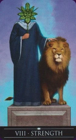 Strength card from the Silver Witchcraft Tarot deck