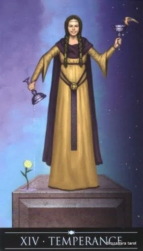 Temperance card from the Silver Witchcraft Tarot deck