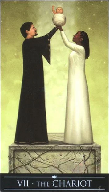 The Chariot card from the Silver Witchcraft Tarot deck