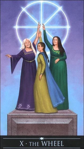 The Wheel card from the Silver Witchcraft Tarot deck