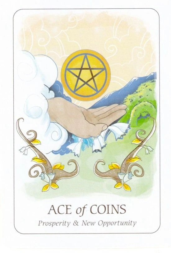 Ace of Coins card from the Simplicity Tarot deck by Emilie Muñiz
