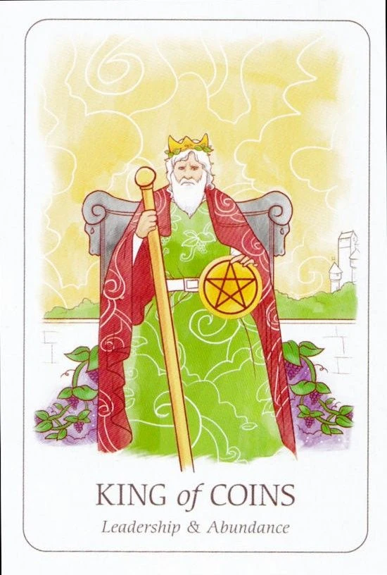 King of Coins card from the Simplicity Tarot deck by Emilie Muñiz