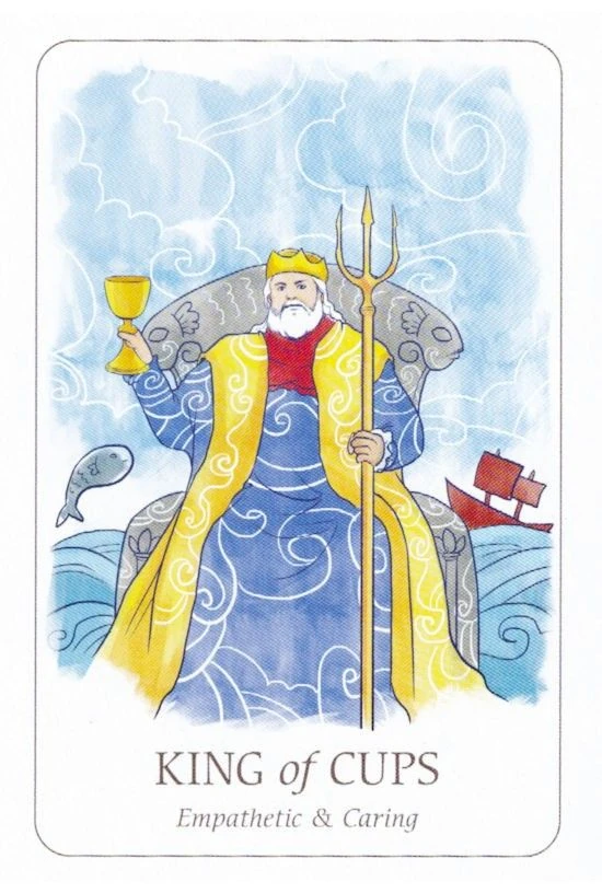 King of Cups card from the Simplicity Tarot deck by Emilie Muñiz