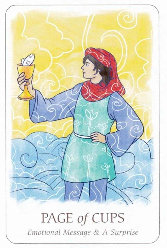 Page of Cups card from the Simplicity Tarot deck by Emilie Muñiz