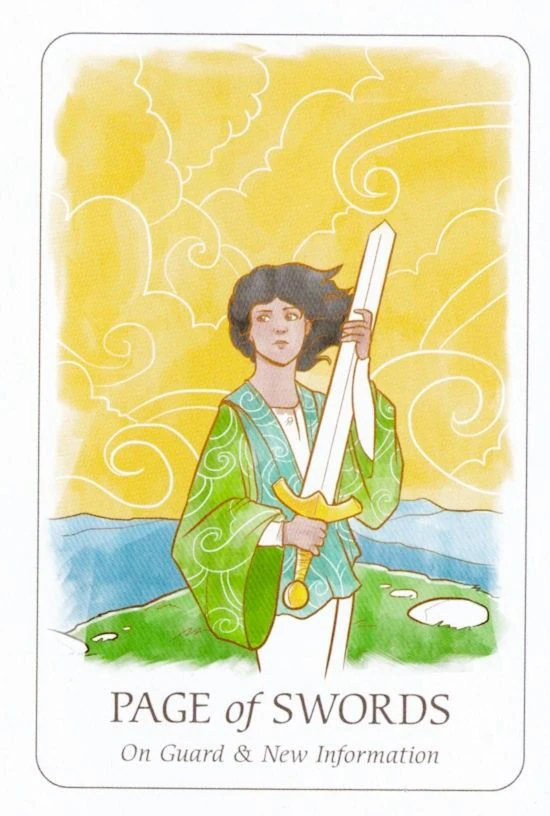 Page of Swords card from the Simplicity Tarot deck by Emilie Muñiz