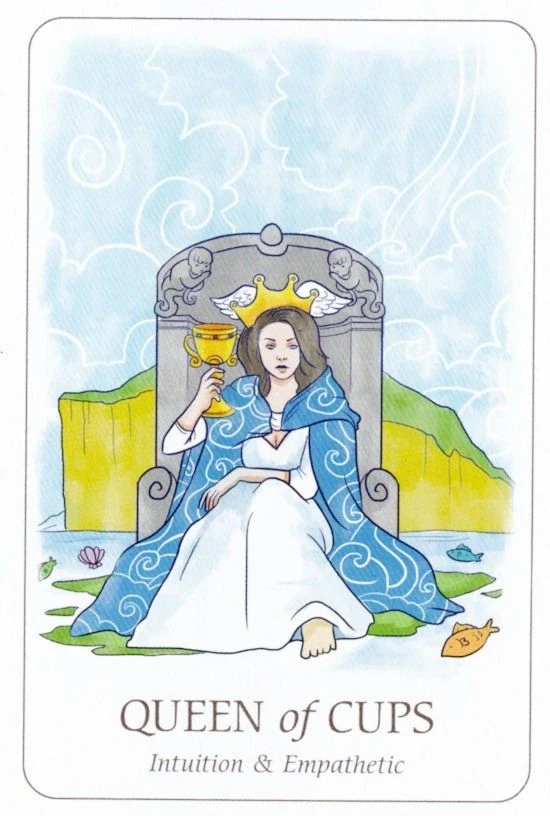 Queen of Cups card from the Simplicity Tarot deck by Emilie Muñiz