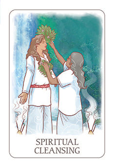 Spiritual Cleansing card from the Simplicity Tarot deck by Emilie Muñiz