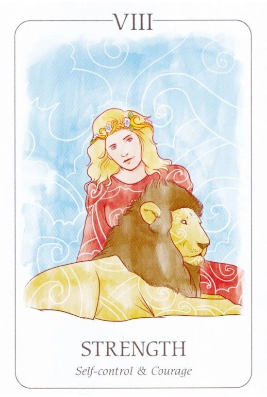 Strength card from the Simplicity Tarot deck by Emilie Muñiz