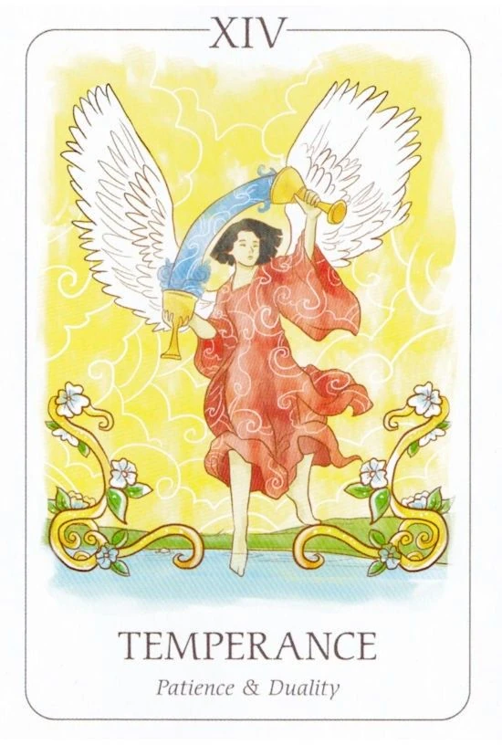 Temperance card from the Simplicity Tarot deck by Emilie Muñiz