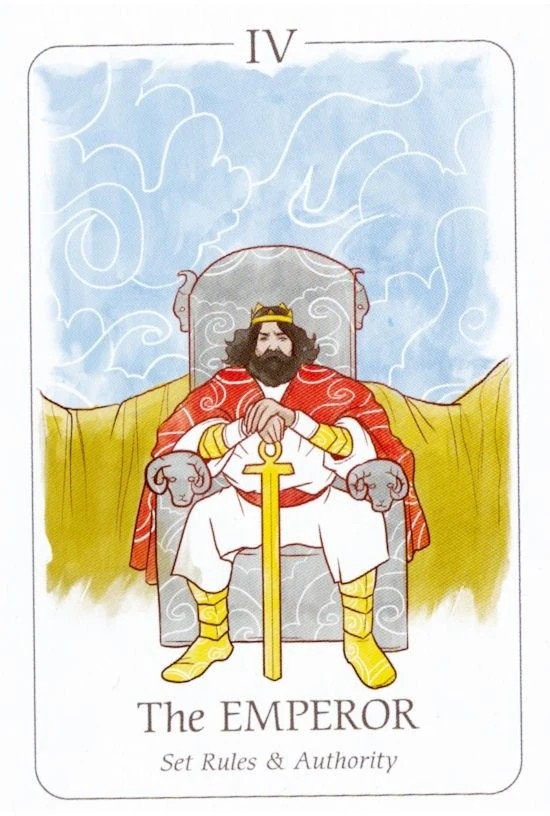 The Emperor card from the Simplicity Tarot deck by Emilie Muñiz