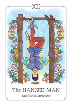 The Hanged Man card from the Simplicity Tarot deck by Emilie Muñiz