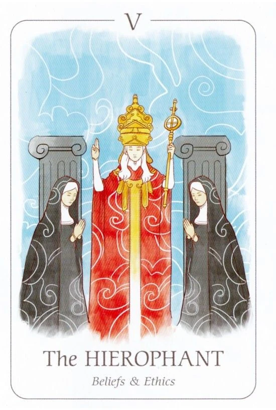 The Hierophant card from the Simplicity Tarot deck by Emilie Muñiz