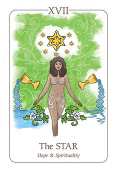 The Star card from the Simplicity Tarot deck by Emilie Muñiz