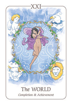 The World card from the Simplicity Tarot deck by Emilie Muñiz