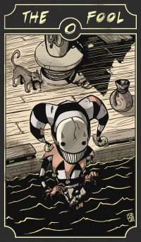 The Fool card from the Sinking Wasteland Tarot deck