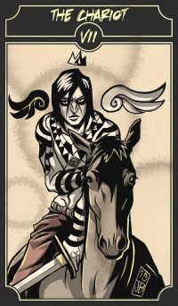 The Chariot card from the Sinking Wasteland Tarot deck