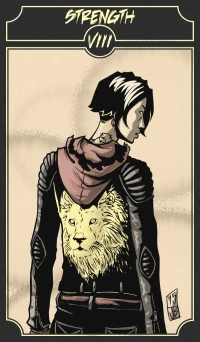 Strength card from the Sinking Wasteland Tarot deck