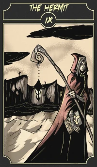 The Hermit card from the Sinking Wasteland Tarot deck