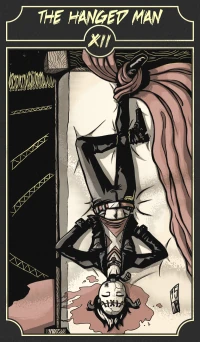 The Hanged Man card from the Sinking Wasteland Tarot deck