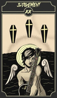 Judgement card from the Sinking Wasteland Tarot deck