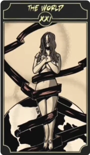 The World card from the Sinking Wasteland Tarot deck