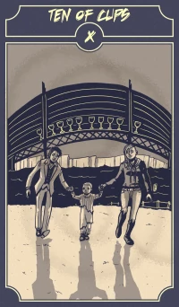 Ten of Cups card from the Sinking Wasteland Tarot deck