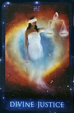 XI Divine Justice card from The Sirian Starseed Tarot deck