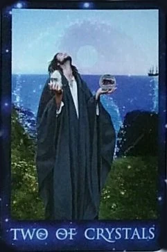Two of Crystals card from The Sirian Starseed Tarot deck