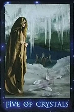 Five of Crystals card from The Sirian Starseed Tarot deck