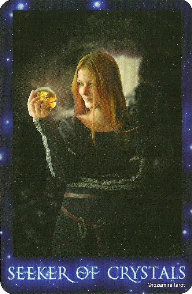 Seeker of Crystals card from The Sirian Starseed Tarot deck