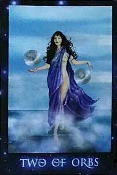 Two of Orbs card from The Sirian Starseed Tarot deck