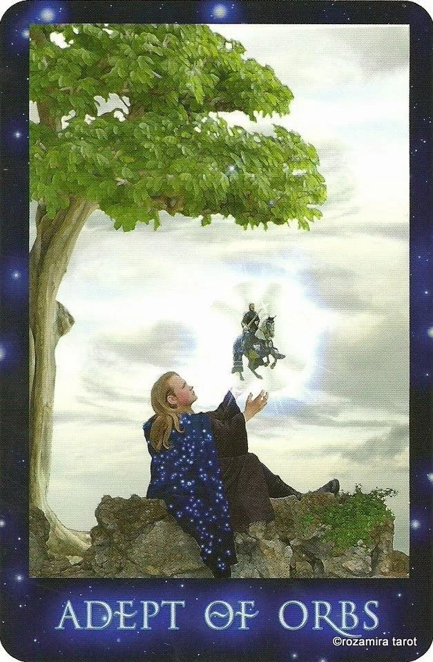 Adept of Orbs card from The Sirian Starseed Tarot deck