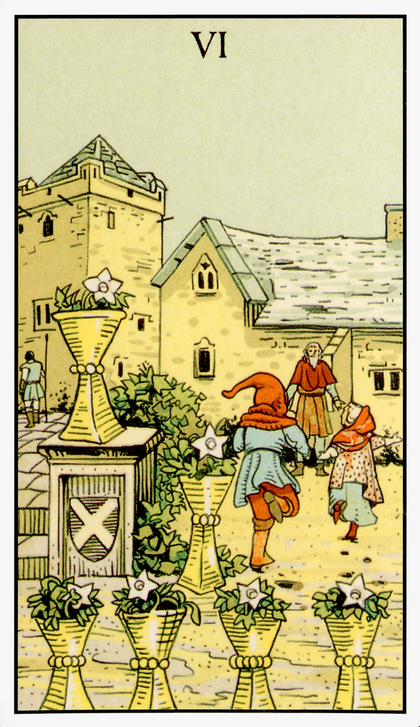 Six of Cups card from the After Tarot deck by Lo Scarabeo