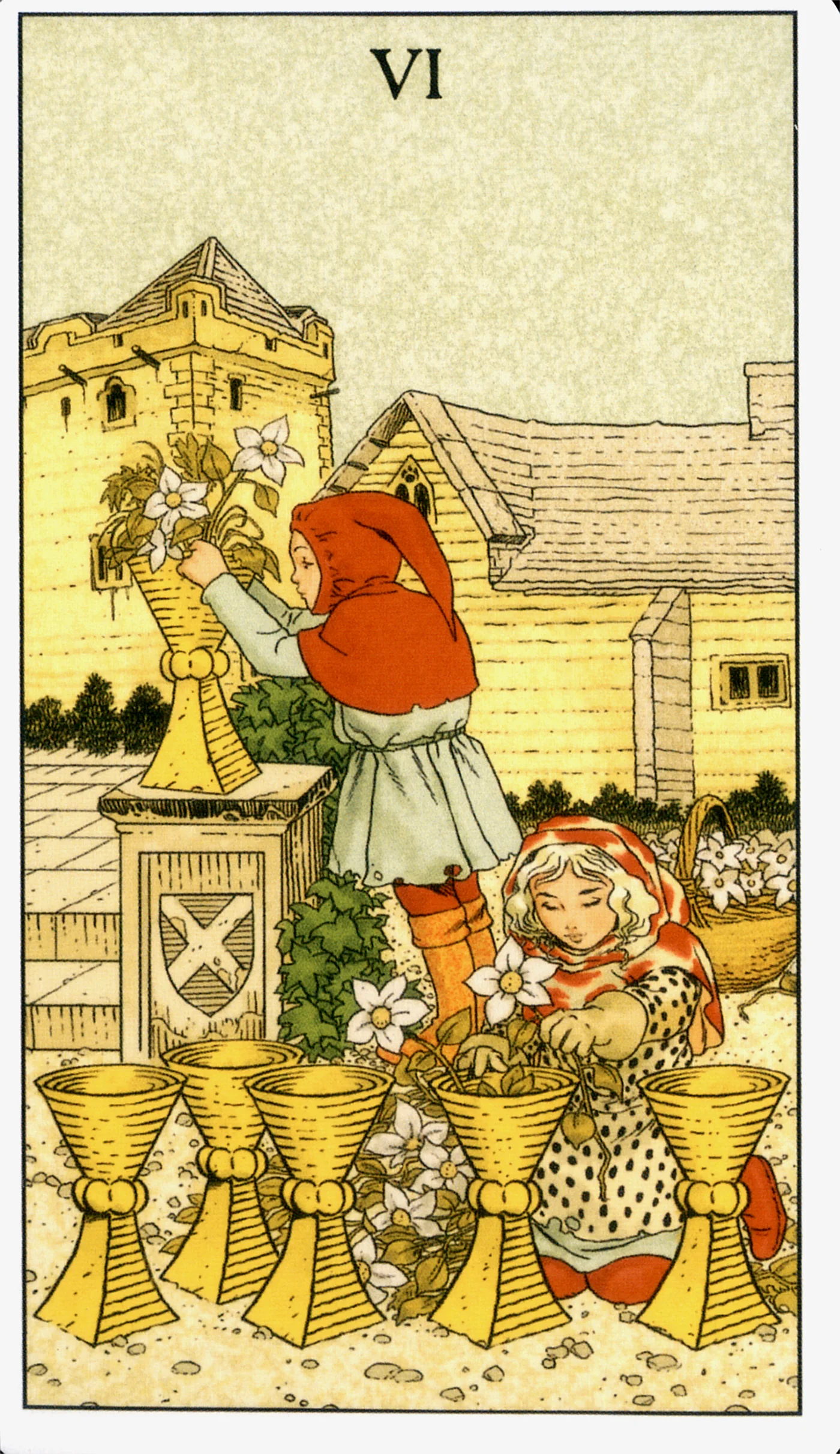 Six of Cups card from the Before Tarot deck by Lo Scarabeo