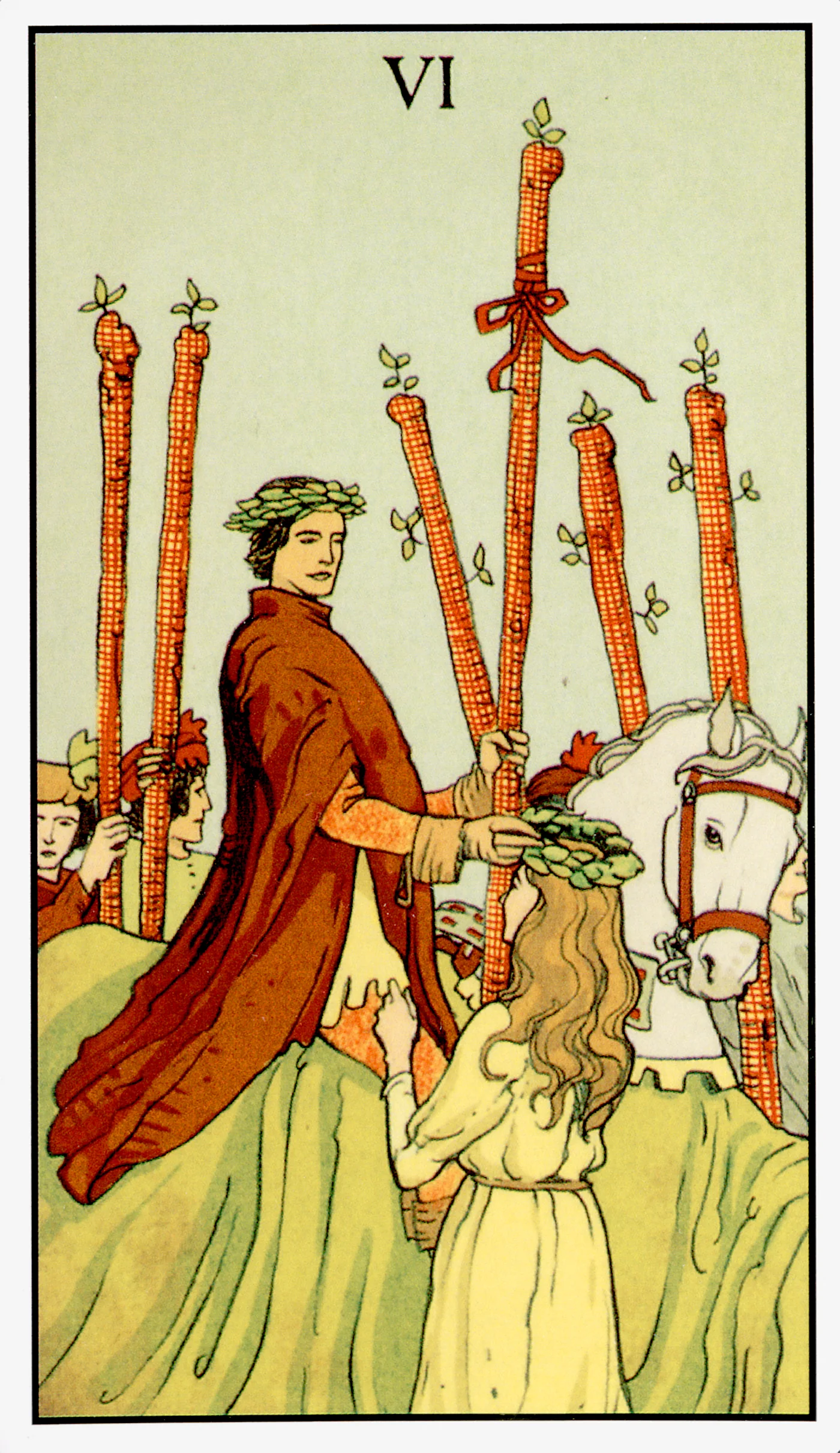 Six of Wands — After Tarot by Lo Scarabeo Six of Wands card from the After Tarot deck by Lo Scarabeo