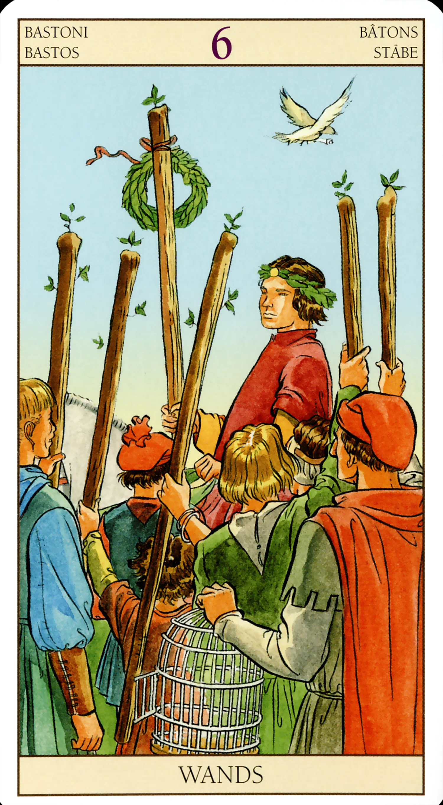 Six of Wands — Tarot of the New Vision by Lo Scarabeo Six of Wands card from the Tarot of the New Vision deck by Lo Scarabeo