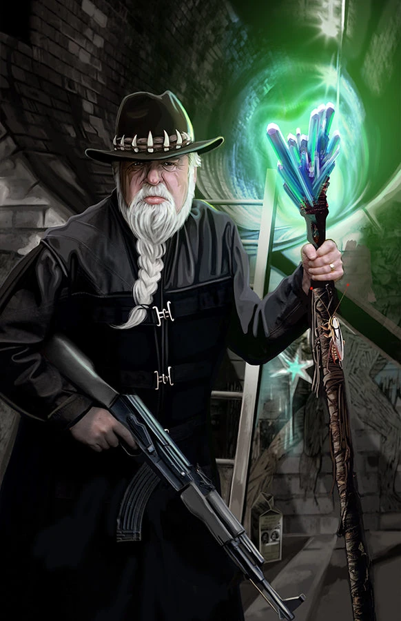 The Hermit card from the Sixth World Tarot deck by Echo Chernik