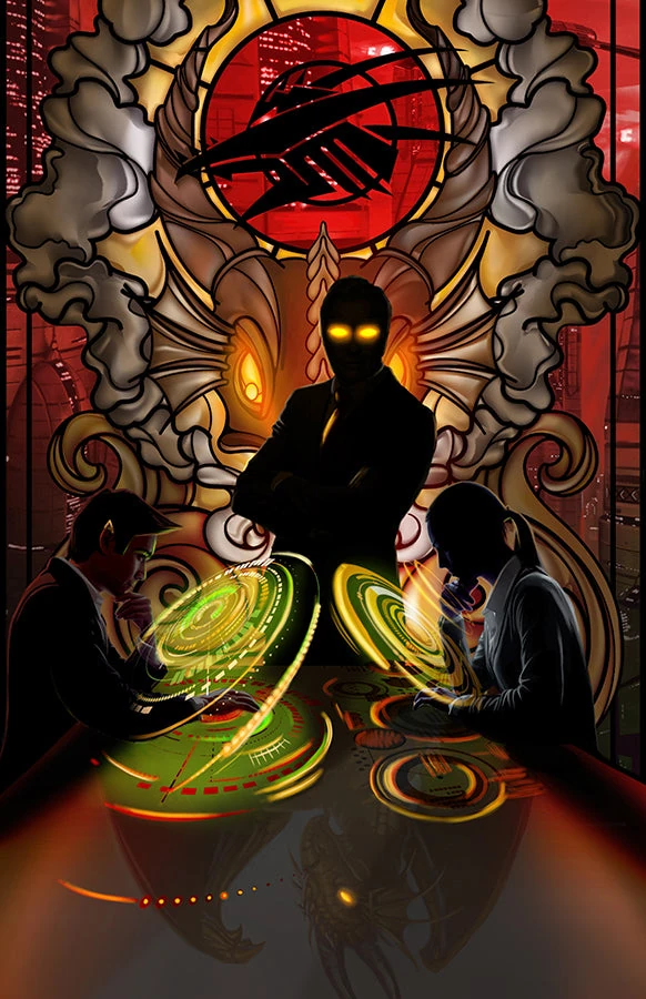 The Dragon (The Devil) card from the Sixth World Tarot deck by Echo Chernik