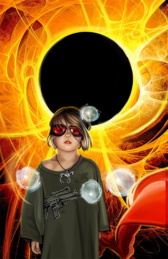 The Eclipse (The Sun) card from the Sixth World Tarot deck by Echo Chernik