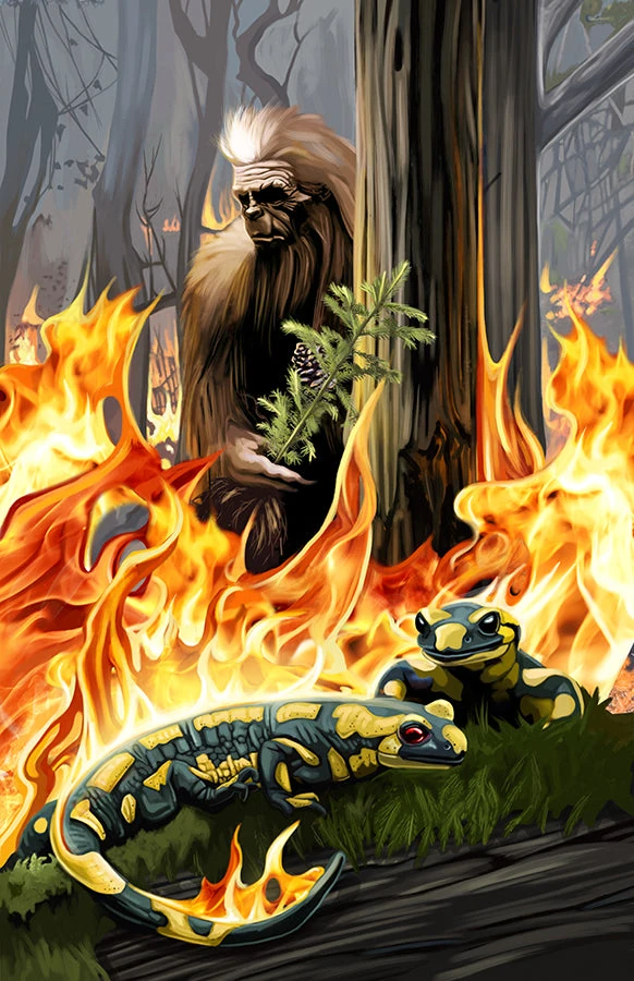 King of Batons card from the Sixth World Tarot deck by Echo Chernik