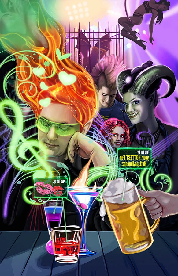 Four of Cups card from the Sixth World Tarot deck by Echo Chernik
