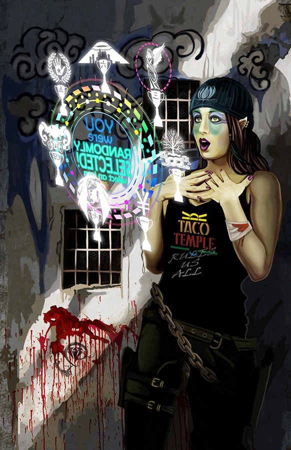 Seven of Cups card from the Sixth World Tarot deck by Echo Chernik