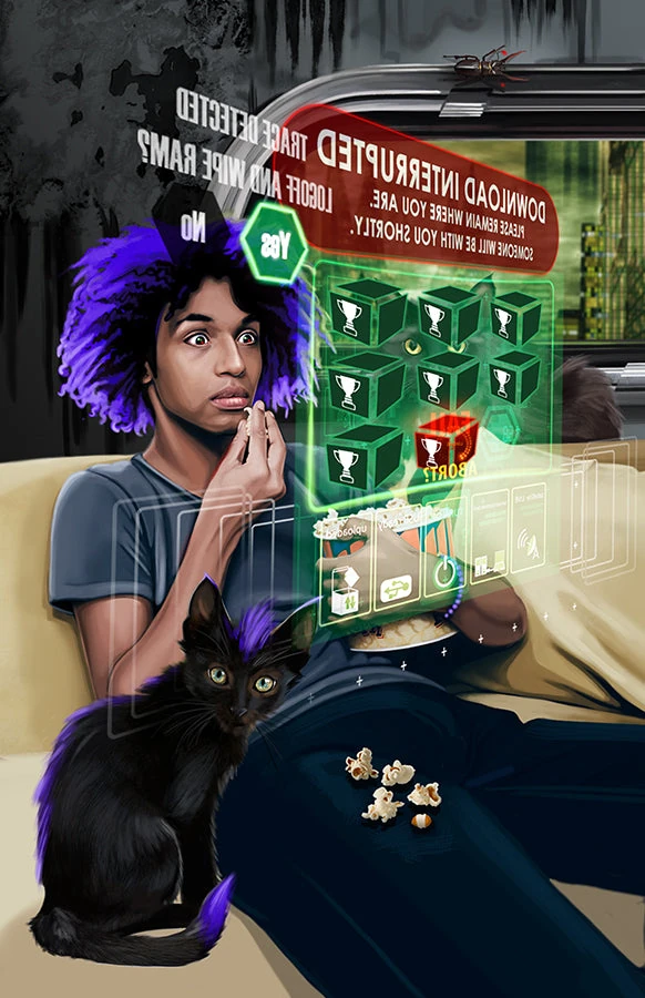 Eight of Cups card from the Sixth World Tarot deck by Echo Chernik